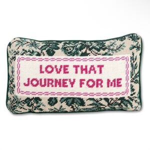 Furbish Studio Needlepoint Schitts Creek Love That Journey For Me Throw Pillow